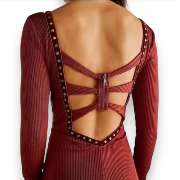 Free People Simone Red Midi Dress - Picture 2 of 16